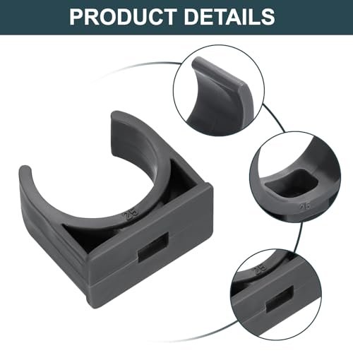 16pcs Pvc Water Pipe Clamps Clips U-shaped Tubing Hose Buckles Irrigation Tube Holder For 25mm Od Tv Trays Hanger Support Gray