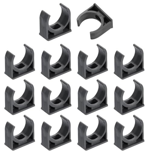 16pcs Pvc Water Pipe Clamps Clips U-shaped Tubing Hose Buckles Irrigation Tube Holder For 25mm Od Tv Trays Hanger Support Gray