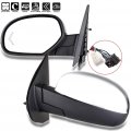 Ocpty Black Left Side Mirror Fit For 2007-2013 Chevy Silverado 1500 Metallic Finish Glass Power Folding Heated Turn Signal