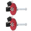 Kimiss Car Hood Locks 2pcs Universal Aluminum Alloy Engine Cover Lock Key Pin Kit Safety Red