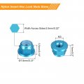 Uxcell Nylon Insert Hex Lock Nuts 10pcs M3 X 0 5mm Aluminum Alloy Self-locking Anodizing Flange Nut For Fasteners Sky Blue