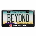 Honda Logo License Plate Frame Red Black Real Carbon Fiber Finish Abs Plastic 12 In X 6 Universal Fit For Car Suv Truck