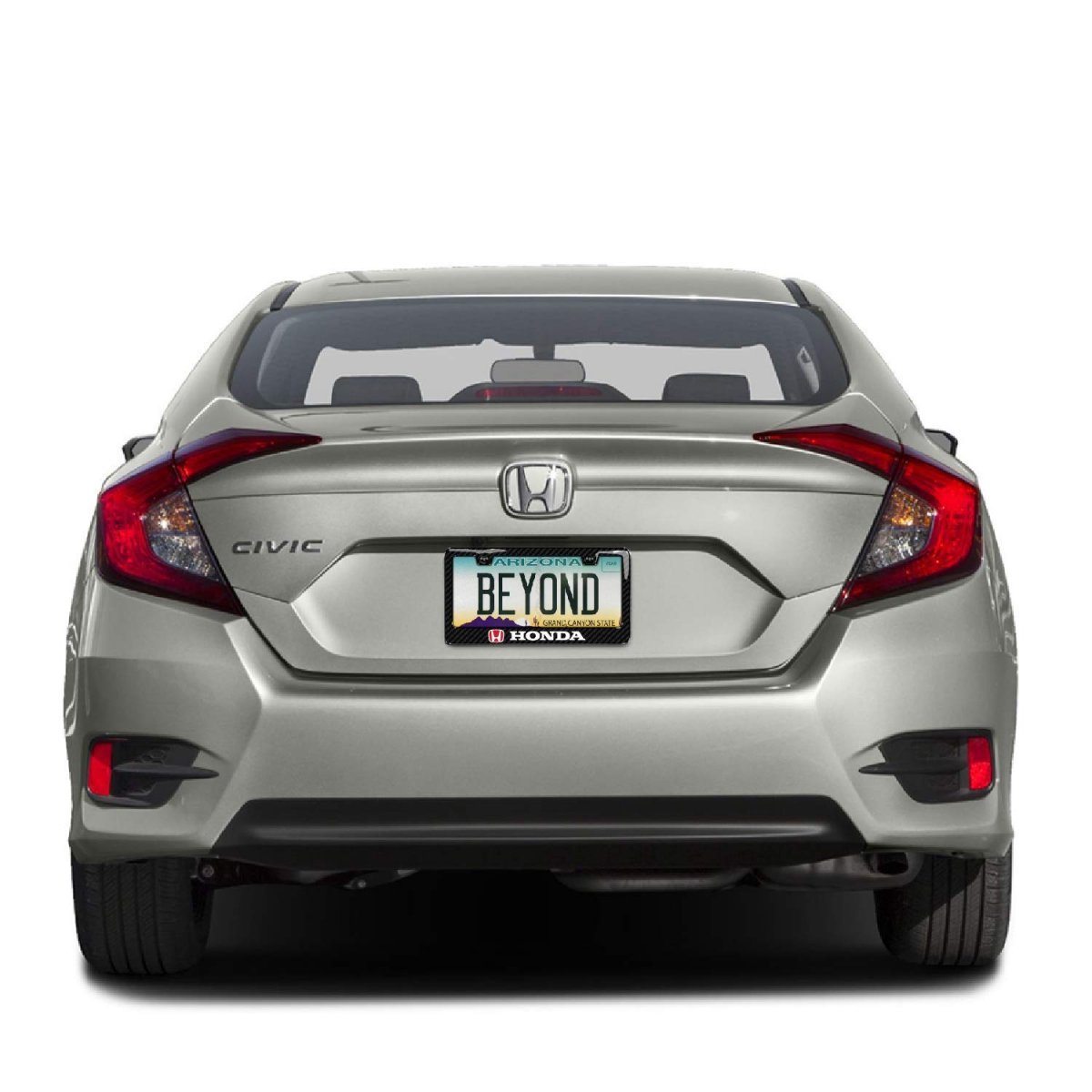 Honda Logo License Plate Frame Red Black Real Carbon Fiber Finish Abs Plastic 12 In X 6 Universal Fit For Car Suv Truck