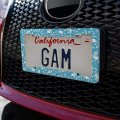 Blue Mermaid Pattern With Seashells Fish Manta Rays Ocean License Plate Tag Frame