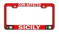 Con Affetto Sicily Italian Italy Rd Auto Metal License Plate Frame Tag Holder P18 
