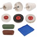 Buffing Wheel Polish Pad Set Cone Cylindrica Mushroom Shape Cotton Polished Wheels With Microfiber Towel Polishing Compounds 