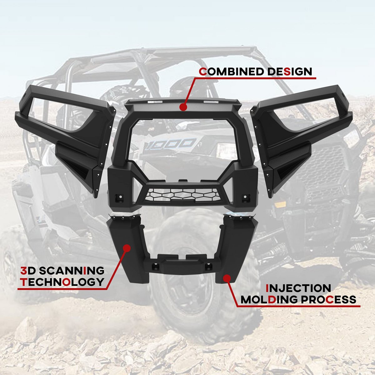 Sautvs Front Fascia For Polaris Rzr Combined Xp 1000 Xp4 2014-2018 900 ...