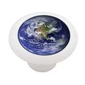 Planet Earth White Decorative High Gloss Ceramic Drawer Knob 