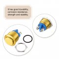Uxcell Latching Metal Push Button Switch 19mm Mounting Dia 1no Spst Yellow Led Light High Round Head 1pcs