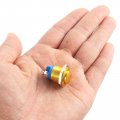 Uxcell Latching Metal Push Button Switch 19mm Mounting Dia 1no Spst Yellow Led Light High Round Head 1pcs