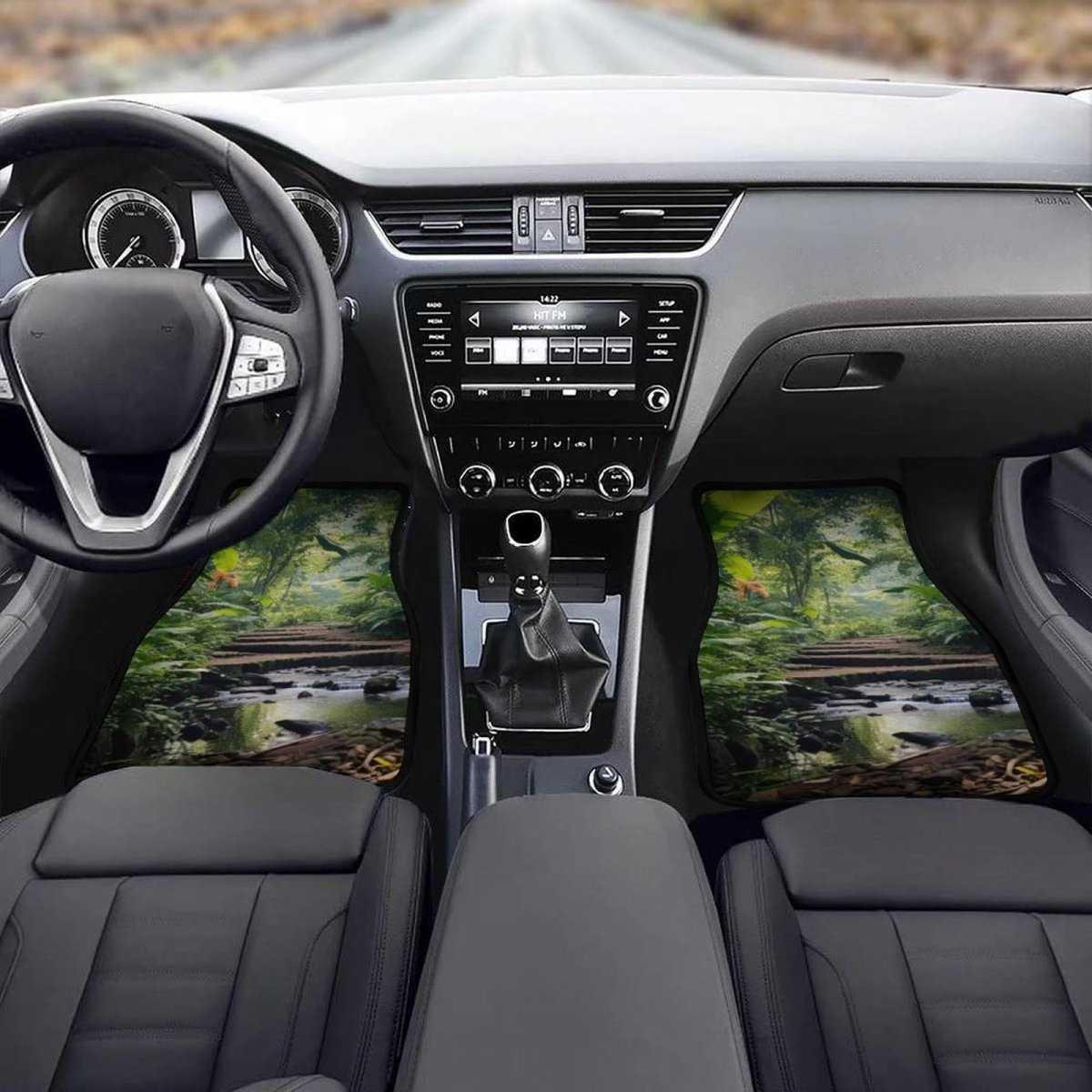Rainforest Landscape Car Floor Mat Set Universal Fit 4-piece Scenery Automotive Mats All Weather Anti-slip Protectionpets