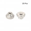 Uxcell Knurled Thumb Nuts 20pcs M3x0 5mm Iron Round Knobs Fasteners For 3d Printer Parts Silver Tone