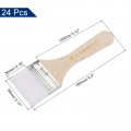 Uxcell 24pcs 6 3 Paint Brush 2 Width Soft Nylon Bristle With Wood Handle For Wall Cabinets Fences White