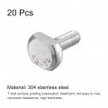 Uxcell T-slot Bolts 20pcs M6x16mm Slot Drop-in Stud Sliding 304 Stainless Steel Shape Screws For T Track