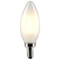 S21823 4w B11 Led Filament Lamp Dimmable Warm White 2700k 350 Lumens Frost Finish Candelabra E12 Base Wet Location And Enclosed