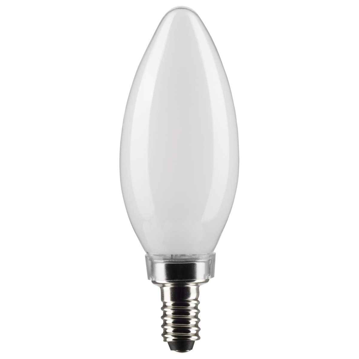S21823 4w B11 Led Filament Lamp Dimmable Warm White 2700k 350 Lumens Frost Finish Candelabra E12 Base Wet Location And Enclosed