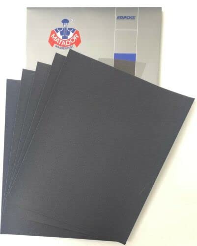 Matador Abrasive Wet Or Dry Sandpaper 25 Sheets 220 Grit 9 X 11 Silcon Carbide Made In Germany