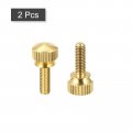 Uxcell 2pcs Knurled Thumb Screws M4x12mm Brass Shoulder Bolts Stepped Grip Knobs Fasteners For Pc Electronic Mechanical