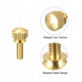 Uxcell 2pcs Knurled Thumb Screws M4x12mm Brass Shoulder Bolts Stepped Grip Knobs Fasteners For Pc Electronic Mechanical