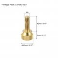 Uxcell 2pcs Knurled Thumb Screws M4x12mm Brass Shoulder Bolts Stepped Grip Knobs Fasteners For Pc Electronic Mechanical