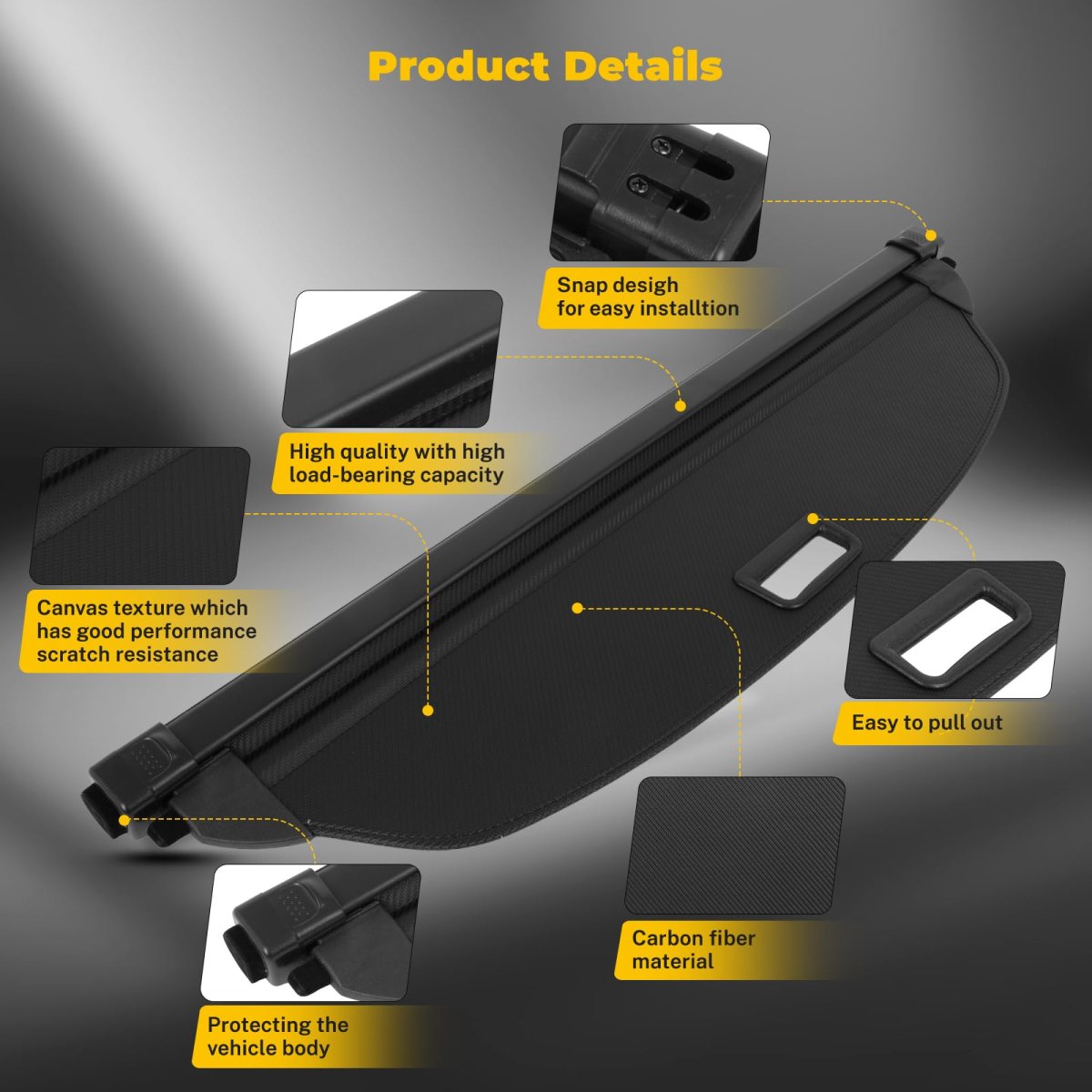 Carbon Fiber Texture Rear Trunk Cargo Cover For Mazda Cx 50 2 5l 2023 2024 2025 Tonneau Security Shade Adjustable Fit