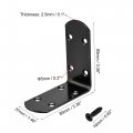 Uxcell Corner Brace Angle Bracket Fastener L Shape 85mmx85mmx37mm Black Round End With Screws 4pcs