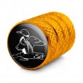 Loon Illustration Valve Stem Caps For Tire Rim Wheel Aluminum Yellow