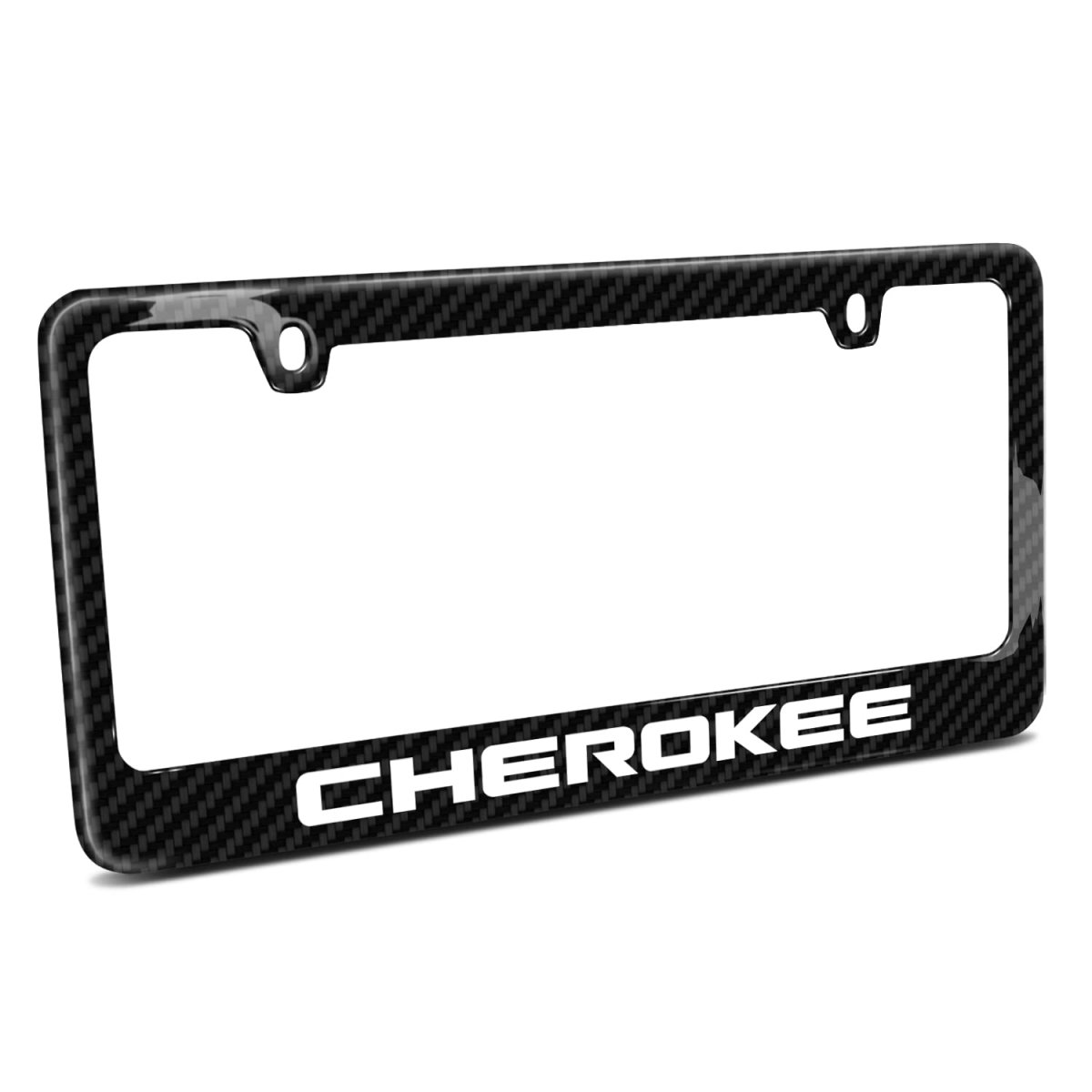 Jeep Cherokee License Plate Frame Real 3k Carbon Fiber Glossy Finish Black Official Licensed 12 In X 6