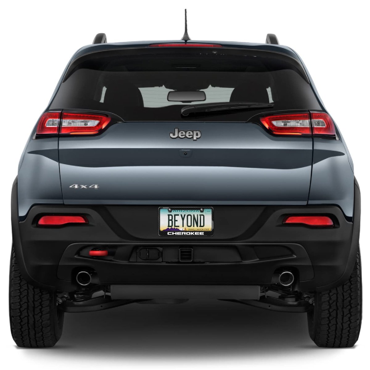 Jeep Cherokee License Plate Frame Real 3k Carbon Fiber Glossy Finish Black Official Licensed 12 In X 6