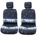 Winnie Fashion Made In Hawaii Island Outrigger Black Separate Headrest Hawaiian Car Seat Cover Set Of 2 
