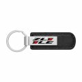 Ipick Image For Chevrolet Camaro Zl1-1le Silver Metal Plate Black Pu Leather Strap Key Chain Keychain Official Licensed