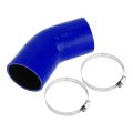 1 Set 80mm 3 15 Id 102mm 4 02 Length 45a Blue Black Car Silicone Hose With Clamps Coolant Universal 