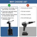 Wadoy Pneumatic Rivet Gun Set With 5 Nosepieces 1 4 8 3 16 32 And 32 Black Air 50pcss Heavy Duty Powered Rivet