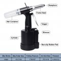 Wadoy Pneumatic Rivet Gun Set With 5 Nosepieces 1 4 8 3 16 32 And 32 Black Air 50pcss Heavy Duty Powered Rivet