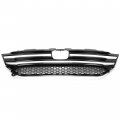 Hecasa Front Upper Grille Compatible With 2016-2018 Honda Pilot W Chrome Trim Molding Mesh Bumper Grill