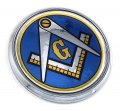 Mason Masonic Blue Back Flag 2 75 Car Chrome Round Emblem Decal 3d Badge
