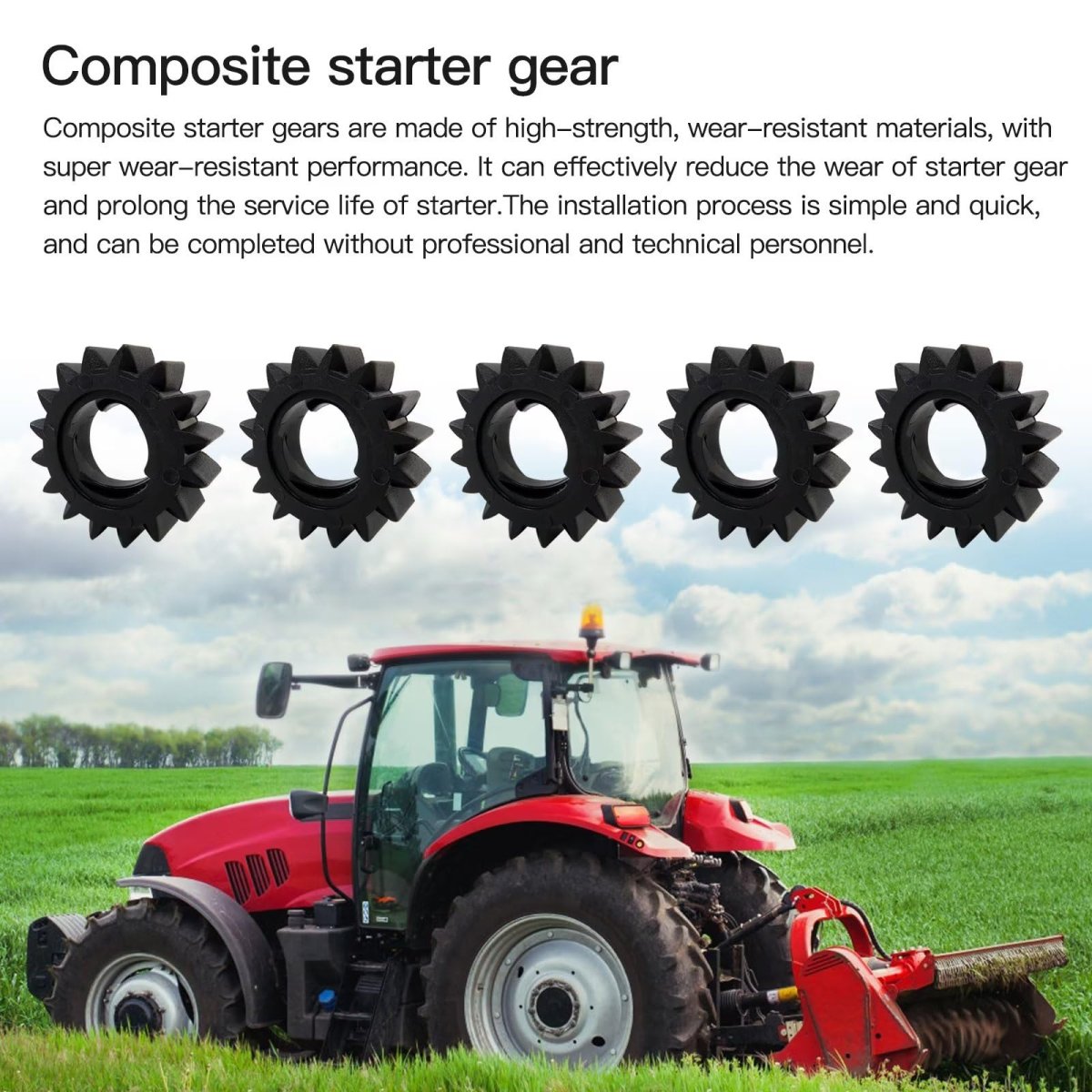 5 Pack Composite Starter Gears 16 Tooth For Briggs And Stratton John Deere Riding Mowers 1 625 In Outside Diameter Part