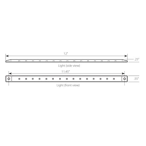 12-1057-R 12" Ultra Thin LED Light Bar Grand General 76315 Red 12 Volt DC 