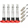 Ocpty Ignition Coil Pack Iridium Spark Plugs Fits 5c1688 Uf-529 For Volkswagen Audi Mk5 Mk6 Gti Jetta Golf Passat Tiguan A3 A4