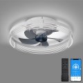 Low Profile Ceiling Fan With Lights 15 7 Flush Mount Remote Dimmable Led 3 Color 6 Speeds Reversible Smart Modern Bladeless 