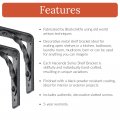Heavy Duty Floating Shelf Brackets 5in X 4in 2 Pack Black Metal Wall Supports Handmade Decorative Wood Angle Rustic Cast Iron
