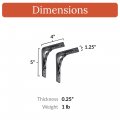 Heavy Duty Floating Shelf Brackets 5in X 4in 2 Pack Black Metal Wall Supports Handmade Decorative Wood Angle Rustic Cast Iron