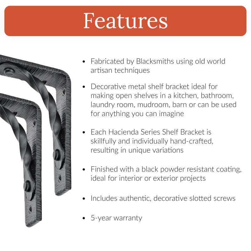 Heavy Duty Floating Shelf Brackets 5in X 4in 2 Pack Black Metal Wall Supports Handmade Decorative Wood Angle Rustic Cast Iron