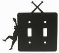 Baseball Double Light Switch Plate Cover 