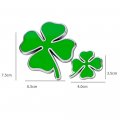 Four Leaf Clover Metal Car Badge Emblem Auto 3d Decals Motorcycle Stickers 2pcs