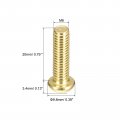 Uxcell Brass Machine Screws M6x20mm Phillips Pan Head Fastener Bolts For Furniture Office Equipment Electronics 20pcs