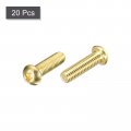 Uxcell Brass Machine Screws M6x20mm Phillips Pan Head Fastener Bolts For Furniture Office Equipment Electronics 20pcs