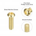 Uxcell Brass Machine Screws M6x20mm Phillips Pan Head Fastener Bolts For Furniture Office Equipment Electronics 20pcs