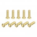 Uxcell Brass Machine Screws M6x20mm Phillips Pan Head Fastener Bolts For Furniture Office Equipment Electronics 20pcs