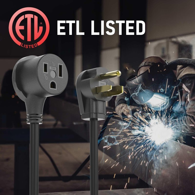 20ft 15amp 12awg Welder Extension Cord 250 Volt Nema 6-50 Power Welding Machine Etl Approved Waterproof And Flame Retardant